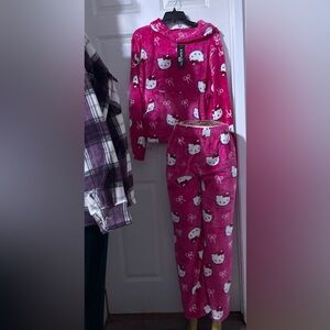 Cute Warm & Soft Character Fuchsia Pajama Set